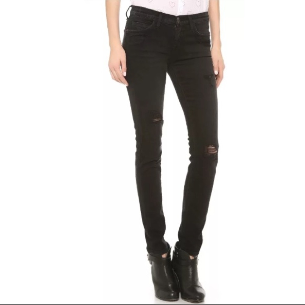CURRENT ELLIOTT SKINNY DISTRESSED OVERDYE JEANS 24